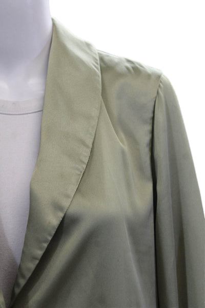 Show Me Your Mumu Womens Green Collared Long Sleeve Polyester Blazer Size M