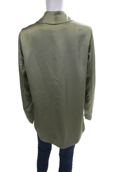 Show Me Your Mumu Womens Green Collared Long Sleeve Polyester Blazer Size M