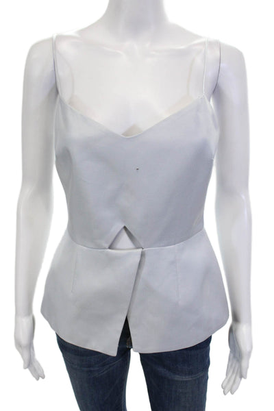 Nicholas Women Light Blue V-Neck Zip Sleeveless Camisole Size 6