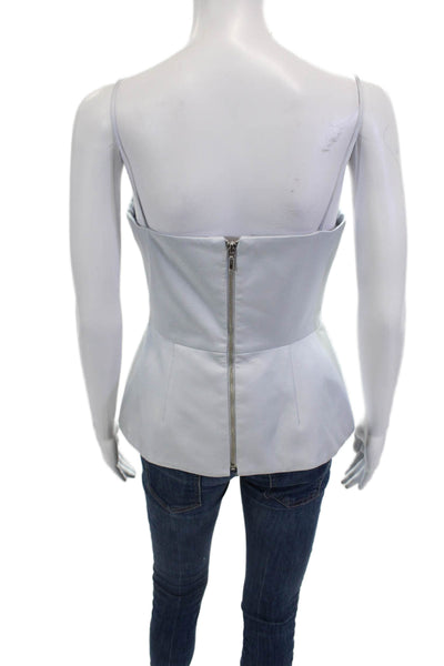 Nicholas Women Light Blue V-Neck Zip Sleeveless Camisole Size 6