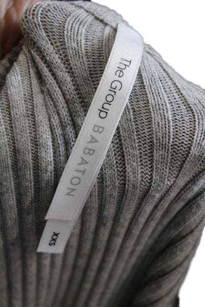Babaton Women Bodycon Sweater Dress Gray Striped Long Sleeve Size 2XS