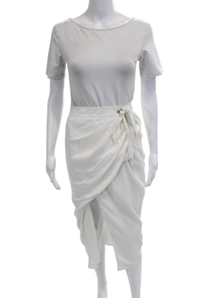 Jonathan Simkhai Women Wrap Skirt White Midi Size 4
