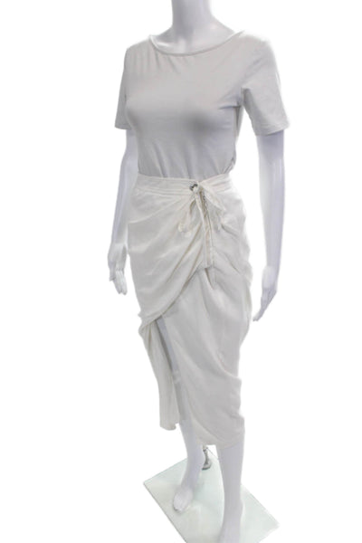Jonathan Simkhai Women Wrap Skirt White Midi Size 4