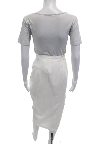 Jonathan Simkhai Women Wrap Skirt White Midi Size 4