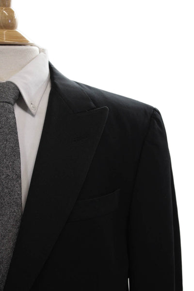 Trussini Mens Tuxedo Suit Jacket Black Linen Cotton Button Size 56