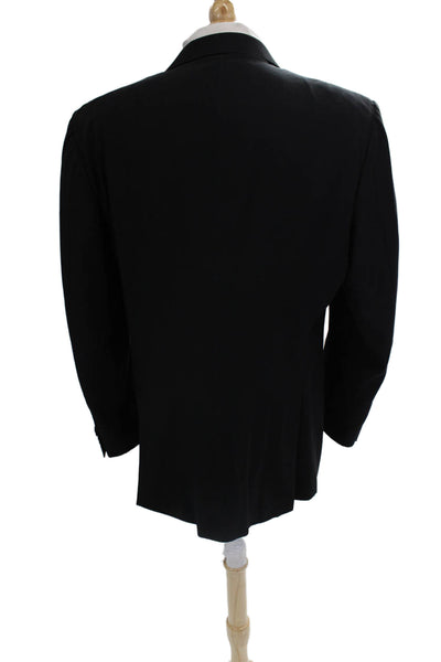 Trussini Mens Tuxedo Suit Jacket Black Linen Cotton Button Size 56