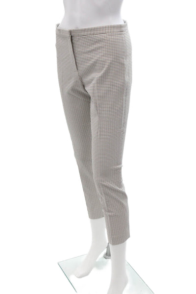 Theory Womens Ankle Cropped Dress Pants Plaid Gray Size 2