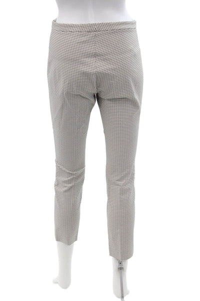 Theory Womens Ankle Cropped Dress Pants Plaid Gray Size 2