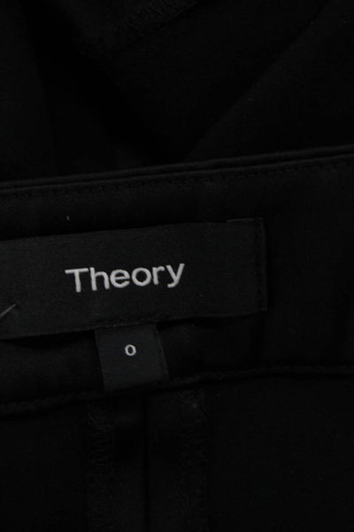 Theory Women Ankle Dress Pants Black Hook & Eye Size 0