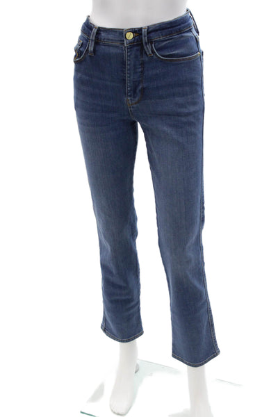 Frame Womens Cropped Ankle Jeans Blue Mid Rise Button Fly Size 25