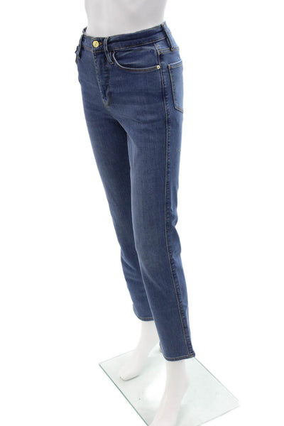 Frame Womens Cropped Ankle Jeans Blue Mid Rise Button Fly Size 25