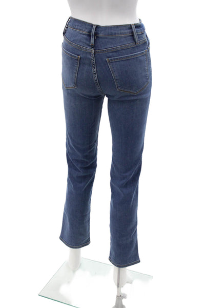 Frame Womens Cropped Ankle Jeans Blue Mid Rise Button Fly Size 25