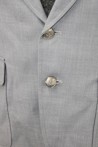 Stafford Mens Classic Gray Collared Button Blazer Long Sleeve Size 40