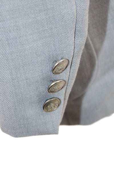 Stafford Mens Classic Gray Collared Button Blazer Long Sleeve Size 40