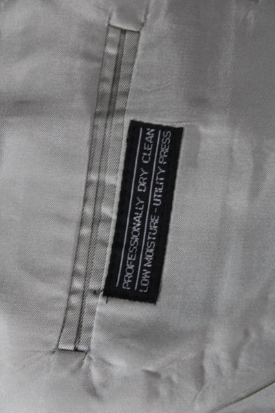 Stafford Mens Classic Gray Collared Button Blazer Long Sleeve Size 40