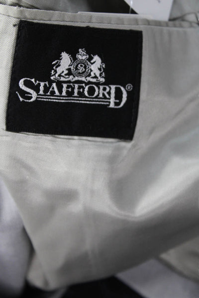 Stafford Mens Classic Gray Collared Button Blazer Long Sleeve Size 40