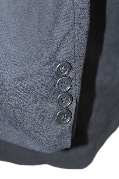 Boss Hugo Boss Mens Dark Blue Virgin Wool Suit Jacket Button Collared Size 42
