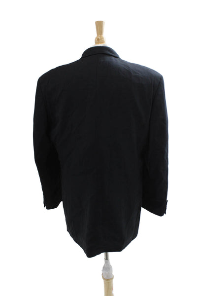 Boss Hugo Boss Mens Dark Blue Virgin Wool Suit Jacket Button Collared Size 42