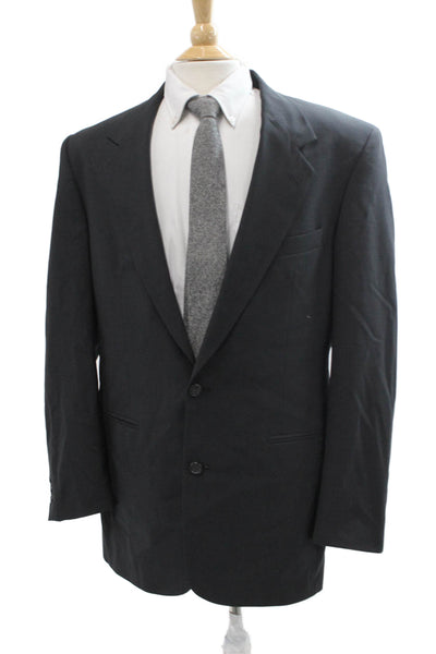 Pierre Cardin Paris Men Dark Gray Solid Collared Button Suit Jacket Size 42
