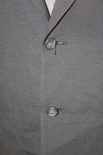 Pierre Cardin Paris Men Dark Gray Solid Collared Button Suit Jacket Size 42