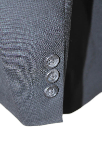 Pierre Cardin Paris Men Dark Gray Solid Collared Button Suit Jacket Size 42