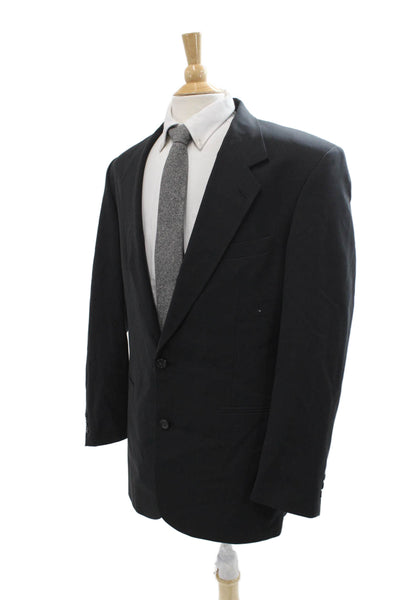 Pierre Cardin Paris Men Dark Gray Solid Collared Button Suit Jacket Size 42