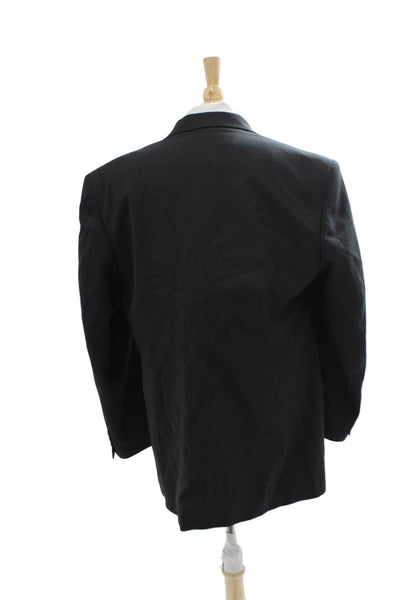 Pierre Cardin Paris Men Dark Gray Solid Collared Button Suit Jacket Size 42