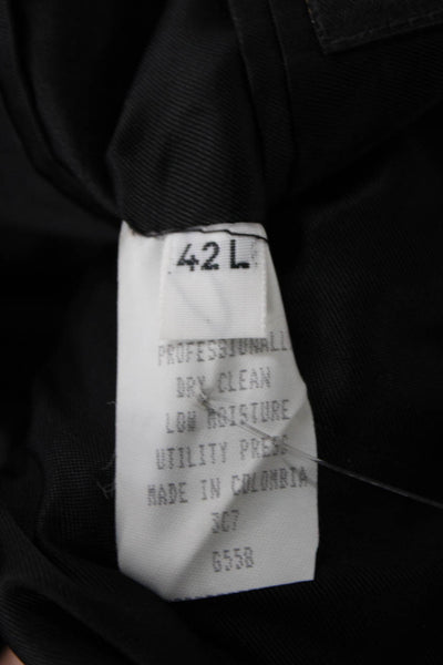 Pierre Cardin Paris Men Dark Gray Solid Collared Button Suit Jacket Size 42