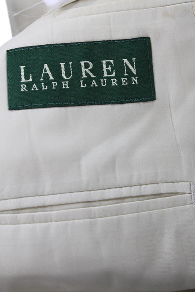 Lauren Ralph Lauren Mens Silk Herringbone Blazer Beige Button Size 42