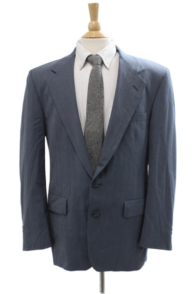 Gant Mens Striped 100% Wool Suit Jacket Collared Button Classic Size 42