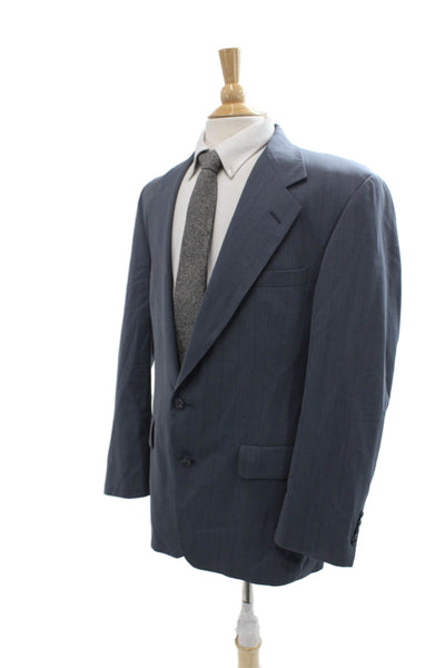 Gant Mens Striped 100% Wool Suit Jacket Collared Button Classic Size 42