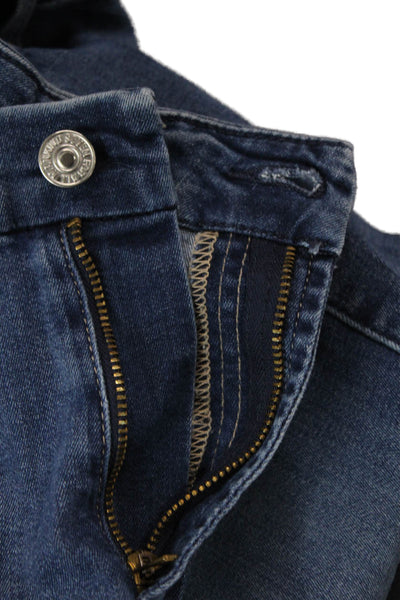 7 For All Mankind Womens Ankle Skinny Jeans Blue Mid Rise Size 28
