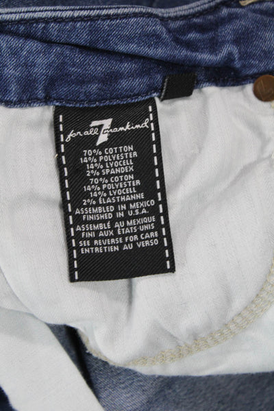 7 For All Mankind Womens Ankle Skinny Jeans Blue Mid Rise Size 28