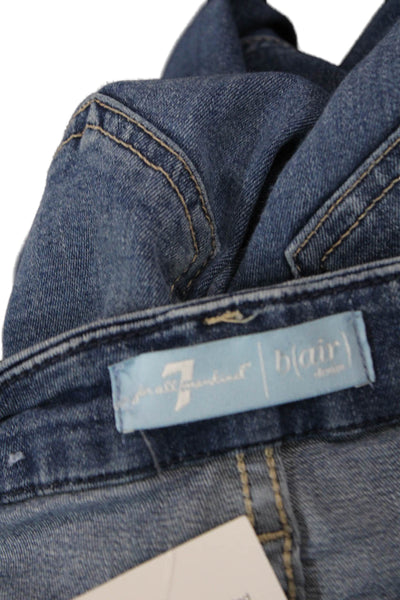 7 For All Mankind Womens Ankle Skinny Jeans Blue Mid Rise Size 28