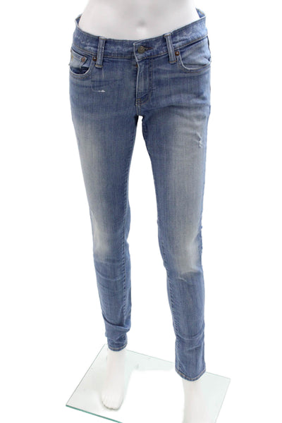 Polo Ralph Lauren Women Skinny Jeans Blue Mid Rise 31in Size 27