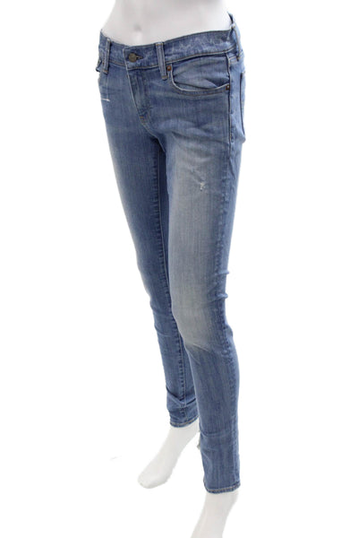 Polo Ralph Lauren Women Skinny Jeans Blue Mid Rise 31in Size 27
