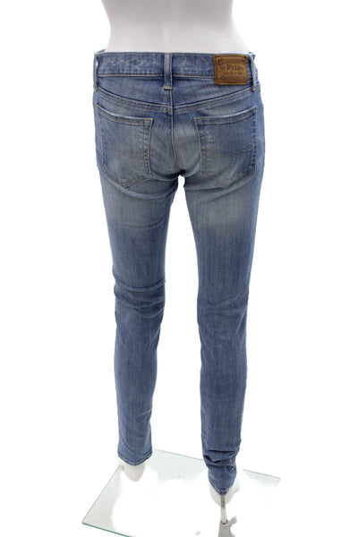 Polo Ralph Lauren Women Skinny Jeans Blue Mid Rise 31in Size 27