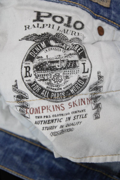 Polo Ralph Lauren Women Skinny Jeans Blue Mid Rise 31in Size 27