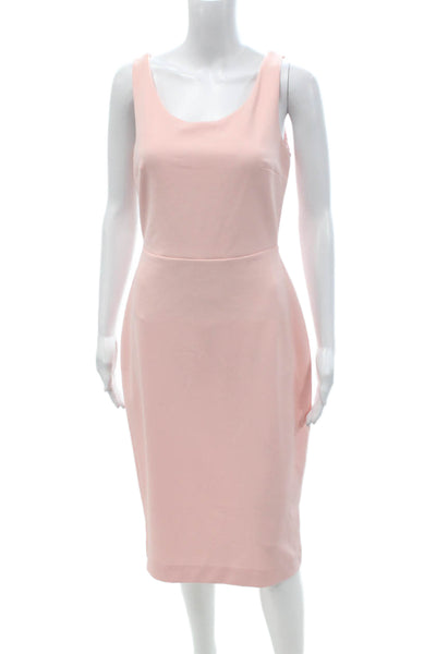 Betsey Johnson Women Sheath Dress Pink Sleeveless Round Neck Knee Size 4