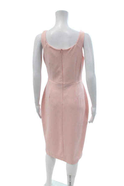 Betsey Johnson Women Sheath Dress Pink Sleeveless Round Neck Knee Size 4