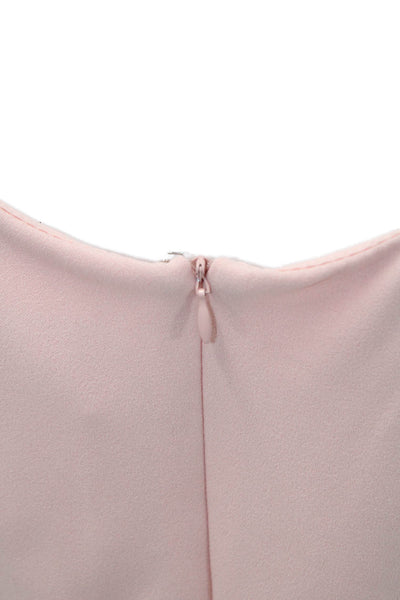 Betsey Johnson Women Sheath Dress Pink Sleeveless Round Neck Knee Size 4