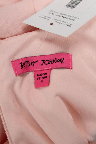 Betsey Johnson Women Sheath Dress Pink Sleeveless Round Neck Knee Size 4