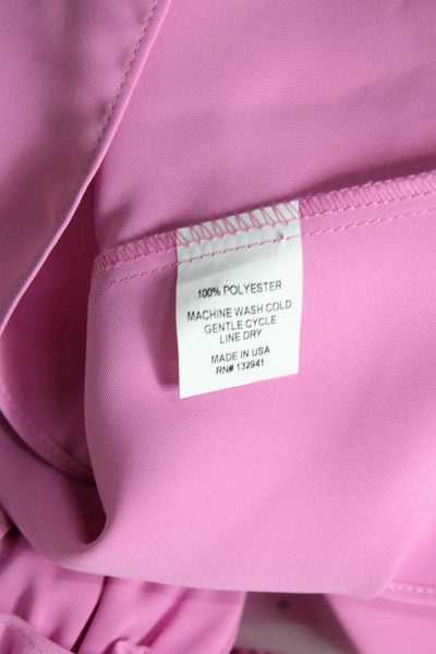 Amanda Uprichard Women Sleeveless Pink High Neck Blouse Polyester Size M