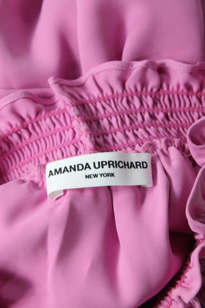 Amanda Uprichard Women Sleeveless Pink High Neck Blouse Polyester Size M