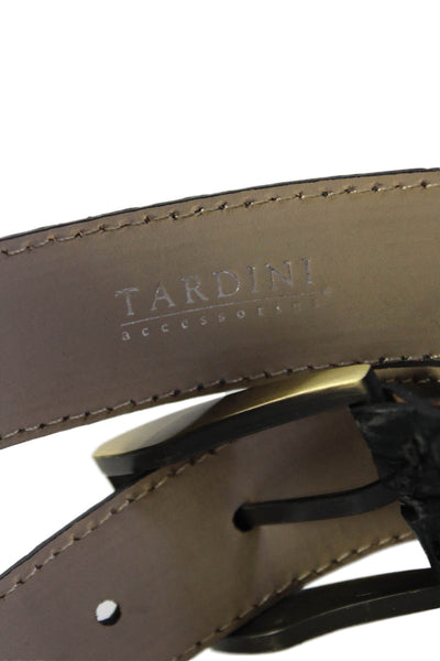 Tardini Mens Genuine American Alligator Belt 1" and 1/8" Suede Black Combo Sz 42