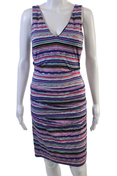 Nicole Miller Collection Womens Black Sheath Dress V-Neck Sleeveless Size S