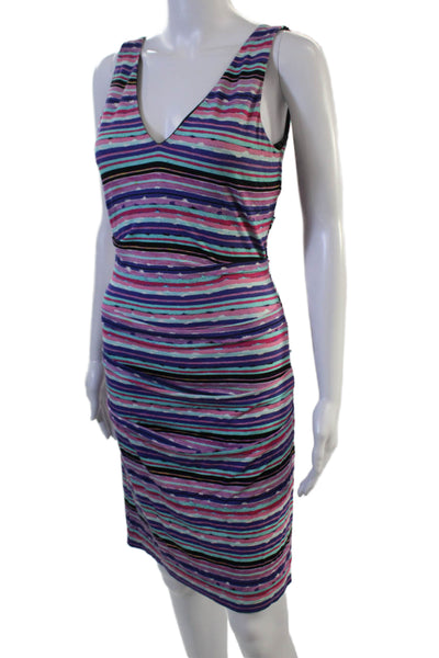 Nicole Miller Collection Womens Black Sheath Dress V-Neck Sleeveless Size S