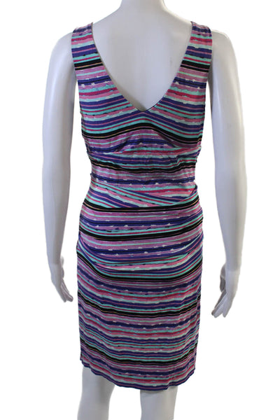 Nicole Miller Collection Womens Black Sheath Dress V-Neck Sleeveless Size S