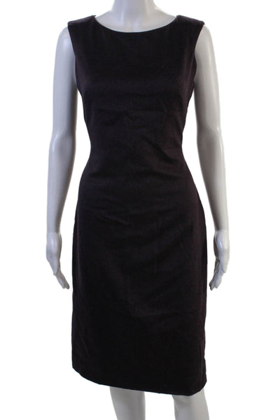 Eric Gaskins Womens Sheath Pencil Dress Black Sleeveless Round Neck Zip Size S