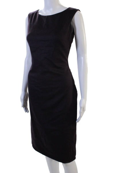 Eric Gaskins Womens Sheath Pencil Dress Black Sleeveless Round Neck Zip Size S